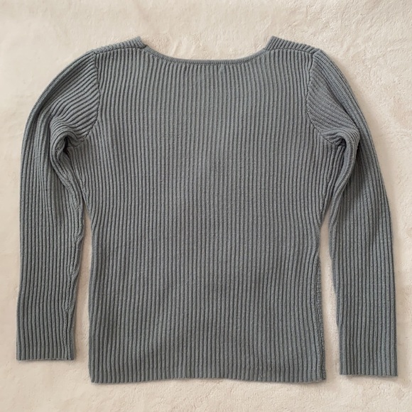 Cupcakes & Cashmere Gray Wrap Sweater Size L - Picture 7 of 13